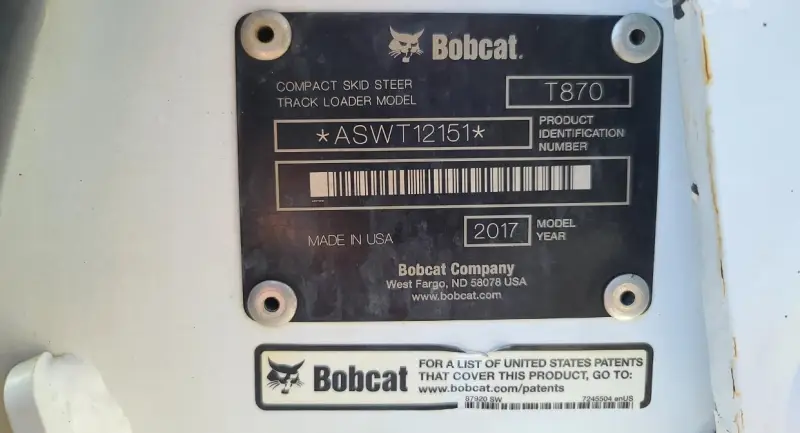 2017 Bobcat T870 Skid Steer photo 15